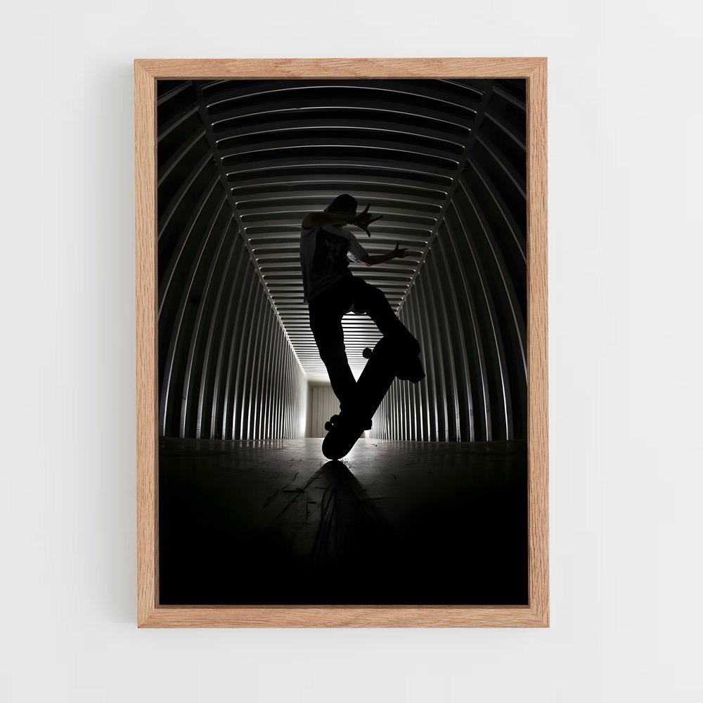 Poster Tricks dans le Tunnel – affiche Skateboard (vue 4)